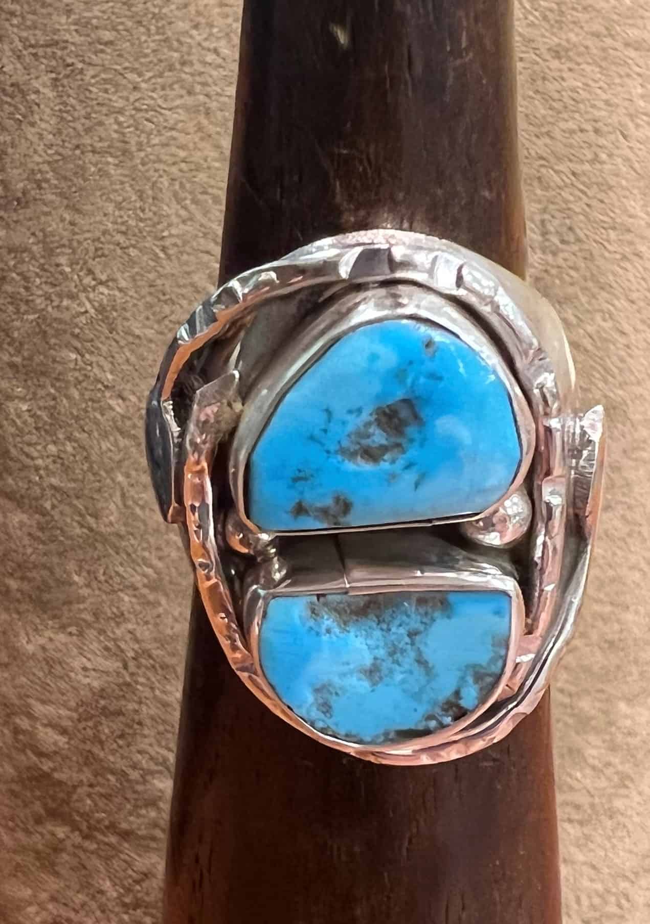 Large Double Turquoise Men s Ring Wyoming Home