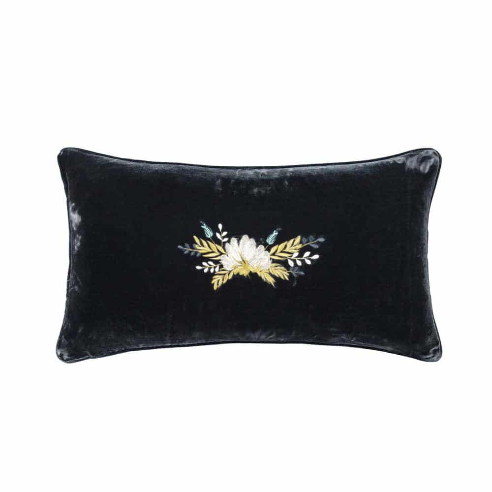 Western Suede Antique Silver Concho & Studded Lumbar Pillow